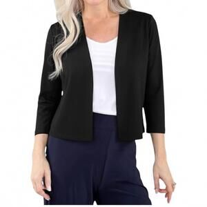 NEW MICHAEL TYLER open front bolero in black